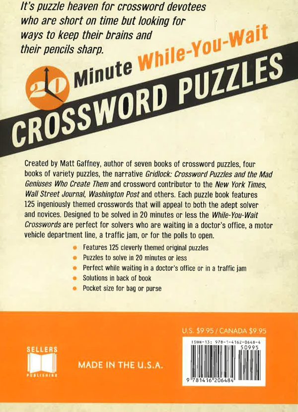 The Brain Works: 20-Minute While-You Wait Crossword Puzzles Discount